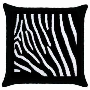  Zebra Throw Pillow Case (Black): Home & Kitchen