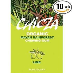 Chicza Organic Mayan Rainforest Chewing Gum Lime, 30 Grams (Pack of 10 