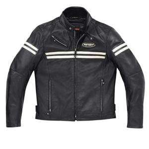  Spidi JK Leather Jacket   Medium/Black/White Automotive