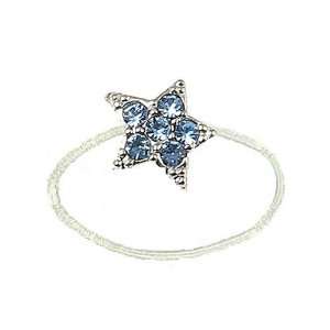 Toe Ring   T39   Crystal Illusion   Small Star ~ Lt. Sapphire (Blue)