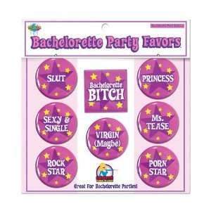  Bachelorette party buttons   8 asst. sayings Toys & Games