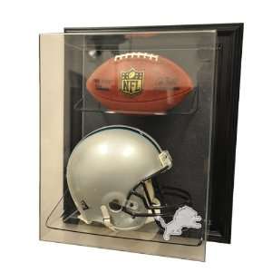  Detroit Lions Full Size Helmet and Football Display Case 