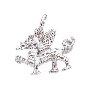  Rembrandt Charms Griffin Charm, 14K White Gold Jewelry