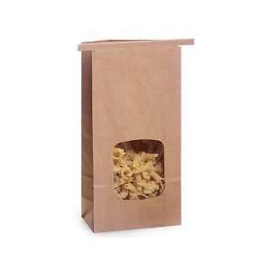  100 1 Lb. Tin Tie Bakery Bag w/ Window   Kraft: Health 