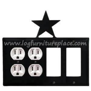   Wrought Iron Star Quad Outlet/Outlet/GFI/GFI Cover: Home Improvement