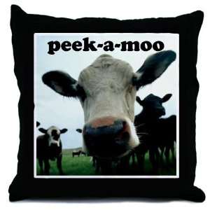 Peek A Moo Cow Cow Throw Pillow by  Everything 