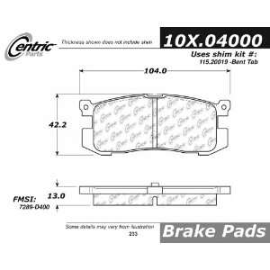  Centric Parts, 102.04000, CTek Brake Pads Automotive