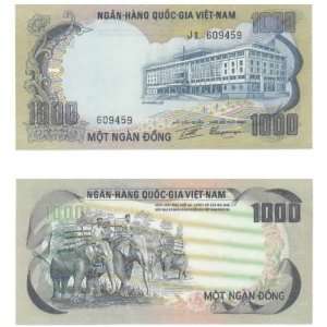  South Vietnam ND (1972) 1000 Dong, Pick 34a Everything 