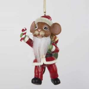   Santa Claus Mice Christmas Figure Ornaments 3.5 Home & Kitchen