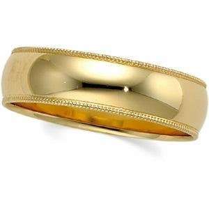    Light Milgrain Wedding Band (5.00 mm) in 14k White Gold: Jewelry
