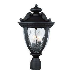   Inch 2 Light Outdoor Large Post Top Lantern, Black: Home Improvement