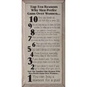  Top Ten Reasons Why Men Prefer Guns Over Women. Wooden 