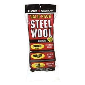   Pk/6 x 12 Homax Assorted Steel Wool Pads (101128)