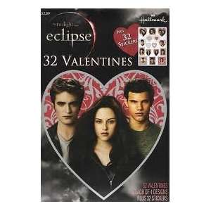 Twilight Saga Eclipse 32 pack Valentines Cards and 32 Stickers Bella 
