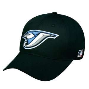 MLB YOUTH Toronto BLUE JAYS Home Black Hat Cap Adjustable Velcro TWILL 