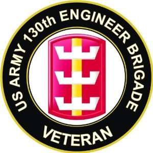  US Army Veteran 130th Engineer Brigade Decal Sticker 3.8 