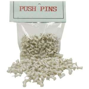   White Push Pins / Thumbtacks   100 pushpins per box: Office Products