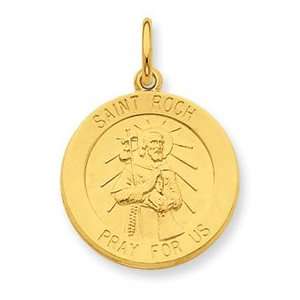  24k Gold plated Sterling Silver Saint Roch Medal: Jewelry