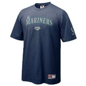  Seattle Mariners Blue MLB Practice 8 Short Sleeve Tee 