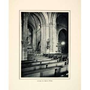  1937 Rotogravure Saint Avold Abbey Interior Church Pew 