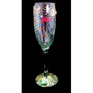  Golf 19th Hole Design   Hand Painted   Champagne Flute 