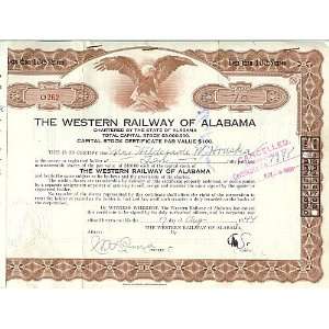  The Western Railway of Alabama 1944 Stock #O262 