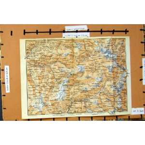   MAP 1889 FRANCE MOUNTAINS ALPS MOUTIERS LANS LE BOURG