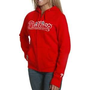 Philadelphia Phillies Ladies Red Team Spirit Full Zip Hoody Sweatshirt