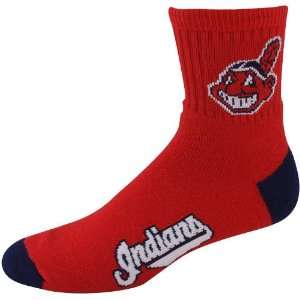 MLB Cleveland Indians Red Team Color Block Socks: Sports 