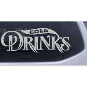 Silver 38in X 13.9in    Cold Drinks Advertising Window Decal Business 