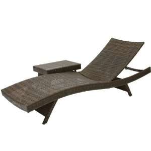  BEST 2 Outdoor Adjustable Lounges with Wicker Table: Patio 