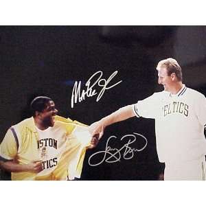 Magic Johnson and Larry Bird   Retirement Night   Dual Autographed 