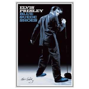 Elvis Presley Blue Suede Shoes Framed Poster   Quality Silver Metal 