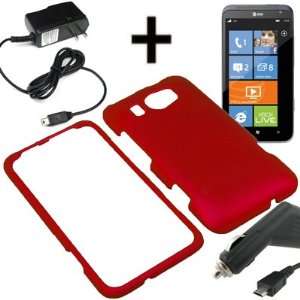   AT&T HTC Titan II + Car + Home Charger Red Cell Phones & Accessories