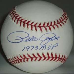  Autographed Pete Rose Baseball   w/73 MVP: Sports 