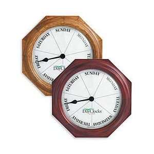 Battery Powered Wooden Wall Hanging Day Clock: Home 
