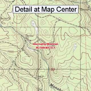 USGS Topographic Quadrangle Map   Abernathy Mountain, Washington 