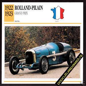 1922 1923 ROLLAND PILAIN GRAND PRIX Car PICTURE CARD  