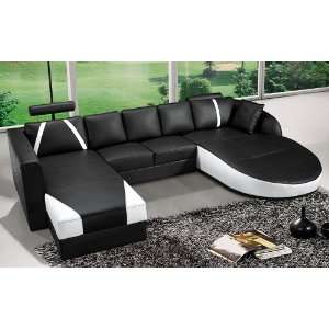  Ultra Modern Sectional Sofa Set   Black