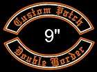 Custom Embroidered Name Patch Rocker DOUBLE BORDER Biker Back Tag 