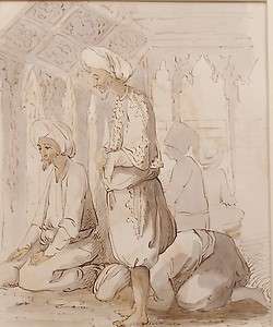 LADY SHARPE ARABS IN MOSQUE AT PRAYER E.J.S c1830  