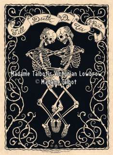 Till Death Do Us Part Skeleton Gothic Lowbrow Poster~  