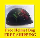 New Zox Vintage Vicious Mat Black Motorcycle Half Helmet FREE SHIPPING