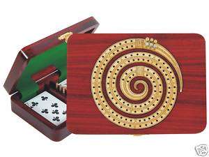 Continuous Cribbage Board Spiral Shape 2 Trks Bloodwood  