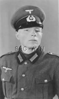 WWII German Large RP  Wehrmacht Soldier  Portrait  Hat  