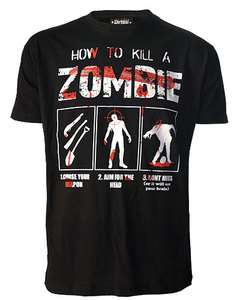   How To Kill A Zombie Black T Shirt Top Punk Rock Gothic Brains  