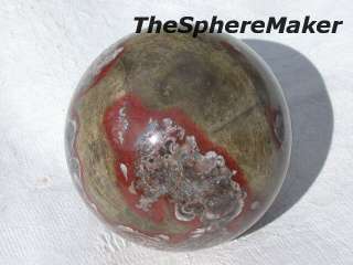 Siaz: 2.5 MUSHROOM JASPER SPHERE RARE GEMSTONE CRYSTAL BALL LAPIDARY 