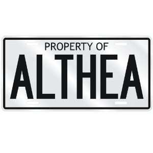  NEW  PROPERTY OF ALTHEA  LICENSE PLATE SIGN NAME: Home 