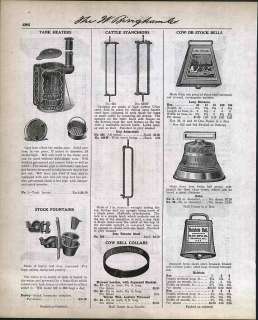 1918 Ad Swiss Brass Cow Bells 1878 Saigneledier ORIGINAL ADVERTIZING 