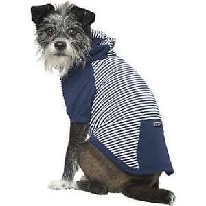  Petco Pup Crew Navy and White Striped Dog Hoodie, Large 